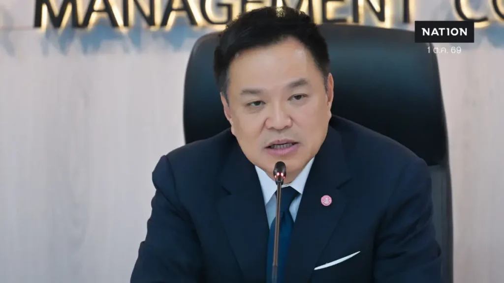 นายกรัฐมนตรีในการประชุมติดตามน้ำท่วม ภาพข่าว Nation TV วันที่ 1 ตุลาคม 2569